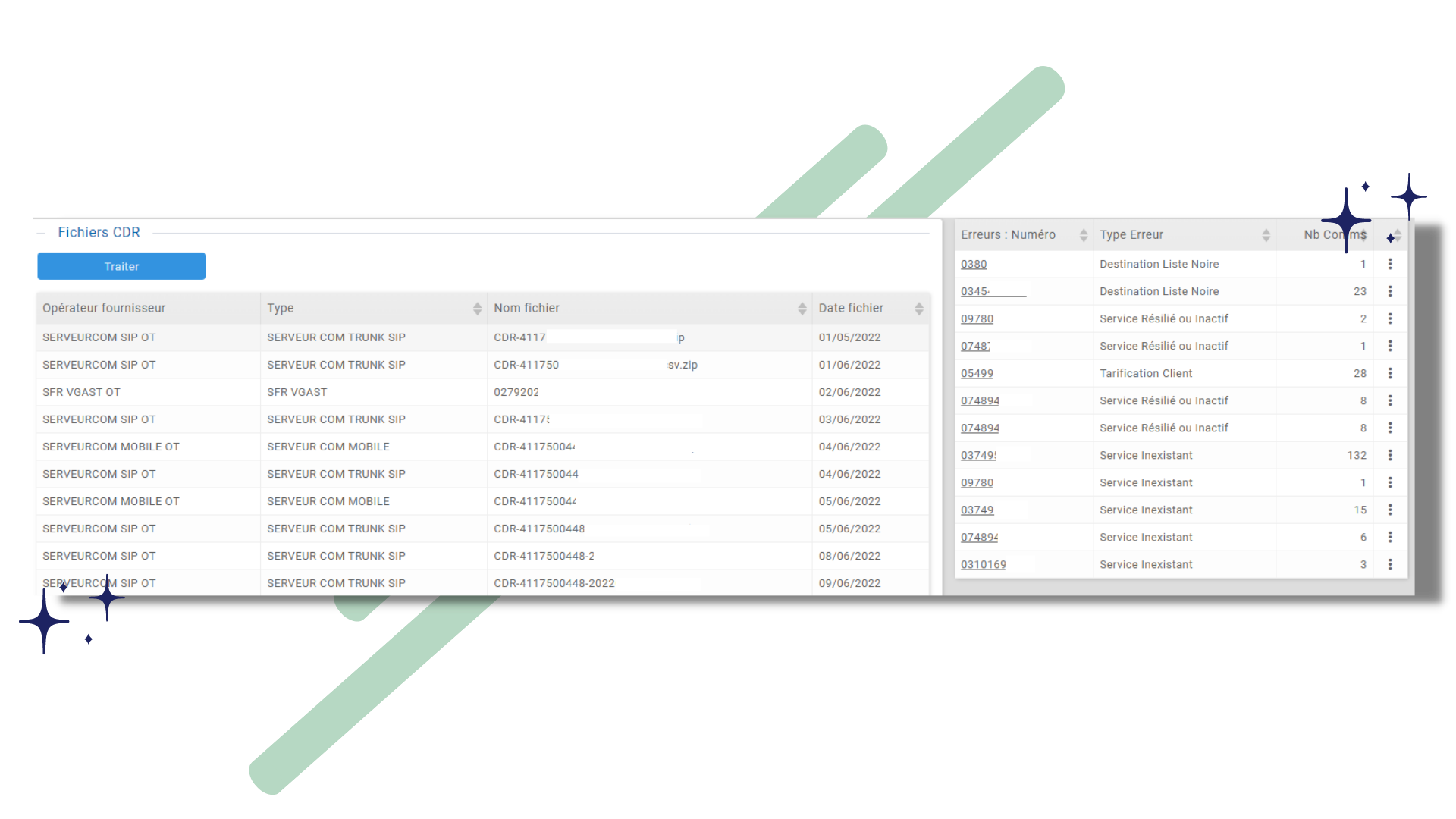 logiciel gestion CDR