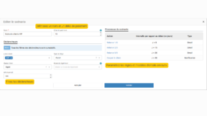 Paramétrer un scénario